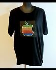 Sound Activated Light Up Apple T-Shirt Black Size L FLASHING MUSIC WEAR