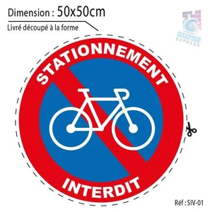 50x50 cm - FAHRRADVERBOT AUFKLEBER - PARKVERBOT FAHRRAD ISV1 - Bild 1 von 12