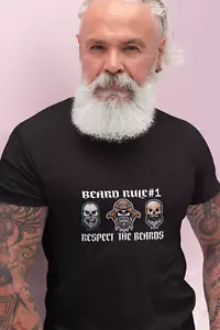 T shirt barba uomo teschio carte da gioco vintage ideale regalo davvero gentiluomini - Foto 1 di 15