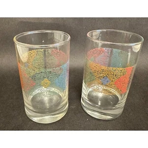 Vintage Corelle Juice Glasses Set of 2 Crisa or Mirage Pattern - Picture 1 of 5