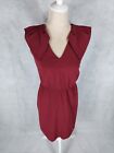 Naf Naf Kleid Gr. 36 S rot elegant Blusenkleid rmellos Party dress Abendkleid