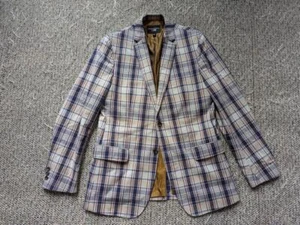 vintage style BANANA REPUBLIC mad men PLAID cotton 42L slim fit MAD MEN blazer - Picture 1 of 10