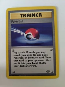 Trainer Poke Ball Jungle rare old Pokemon Card EX - NM as in picture 1999 - Picture 1 of 1