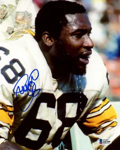 L.C. GREENWOOD SIGNED HANDSIGNIERT 8x10 FOTO PITTSBURGH STEELERS BECKETT BAS - Bild 1 von 2