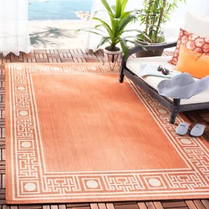 SAFAVIEH Outdoor CY5143A Courtyard Collection Rust / Sand Rug - Picture 1 of 15