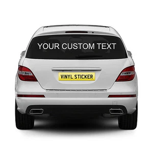 2 x Personalised Rear Window Car Stickers Custom Vinyl Name Lettering Decals - Picture 1 of 12