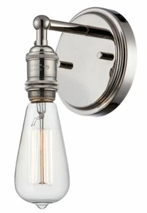 Nuvo Lighting 60/5415 Nickel Vintage Single Light 9"H Wall Sconce - Picture 1 of 5