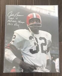 Jim Brown Cleveland Browns PSA/DNA Signed 16x20 Photo with Three Inscriptions