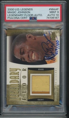 2000 Upper Deck Legendary Floor MAGIC JOHNSON 14/100 PSA 9 / 10 Auto Lakers D2 - Image 1 of 2