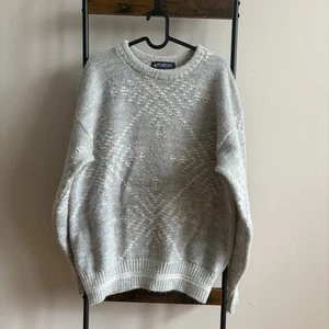Vintage Puritan Acrylic Wool Blend Sweater Gray Size Medium USA Knit - Picture 1 of 10
