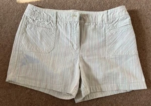 Next Ivory White Striped Shorts Hot Pants UK Women’s Size 14 - Picture 1 of 6