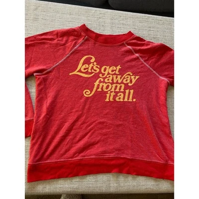 Camiseta WILDFOX Couture Roja Manga Larga "Let's Get Away From It All" XS Foto 1 de 4
