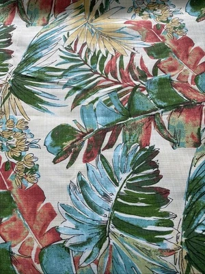 Mill Creek Swavelle Tropical Print Canvas Upholstry Fabric 4 Yard Piece - Image 1 of 4