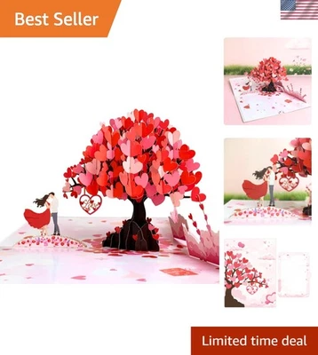 Impressionante cartão 3D árvore do amor para esposa, marido ou parceiro - 6x8 polegadas de romance - Imagem 1 de 4