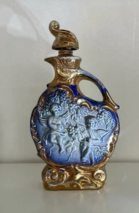 Jim Beam 1974 Blue Gold Twin Cherubs Executive Whiskey Decanter Empty - Picture 1 of 4