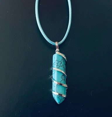 Amuleto Turquesa Reiki Chakra-Piedras Preciosas Naturales-Collar Unisex Foto 1 de 4