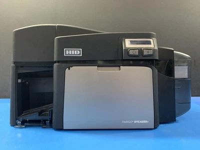 HID Fargo DTC4250E FD Color ID Card Printer NO Power Cord X001800-2 - Image 1 of 4