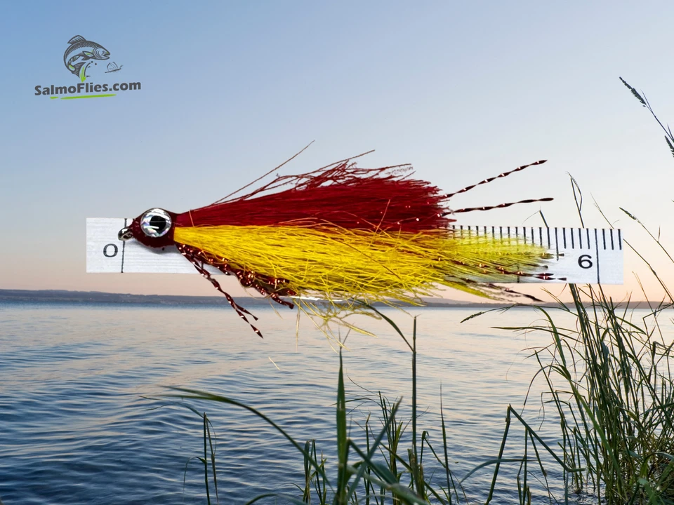 💥 3er Set Aggressiv Streamer Rot/Gelb – 6 cm | #6 | High-Visibility Köder - Bild 1 von 1