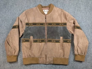 Scully Leather Jacket Mens Medium Suede Western Aztec Full Zip Bomber - Picture 1 of 15