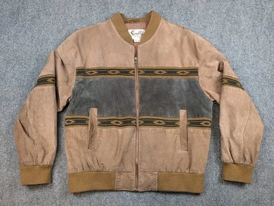Scully Leather Jacket Mens Medium Suede Western Aztec Full Zip Bomber - Image 1 of 4