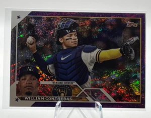 2023 Topps Update #US197 William Contreras Purple Foil Refractor #/799 Brewers - Afbeelding 1 van 3