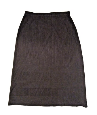 St. John Collection Long Chocolate Brown Skirt Ribbed Pattern Knit 12 EUC - Image 1 of 4