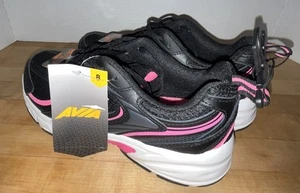 Avia Womens Size 8 Sneaker Lace Up Athletics Tennis Shoe Black And Pink - New - Picture 1 of 8