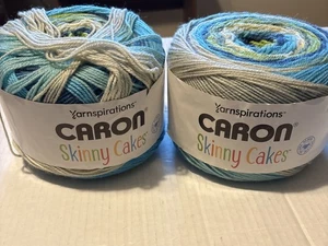 Lotto di 2 nuovi filati Caron Skinny Cakes filato Lime Twist 8,8 once ciascuno - Foto 1 di 3