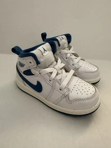 Jordan 1 Mid SE Baby/Toddler Shoes Color White Blue size 7 - Picture 1 of 6