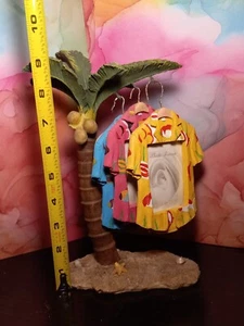 3 HAWAIIAN ISLAND SHIRTS Palm Tree Luau Figurine w/ 2"x3" Treasured Times Frame - Picture 1 of 24