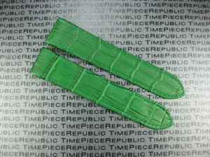 Nueva correa de reloj de cuero verde de 20 mm Cartier Santos 100 tamaño mediano - Imagen 1 de 6
