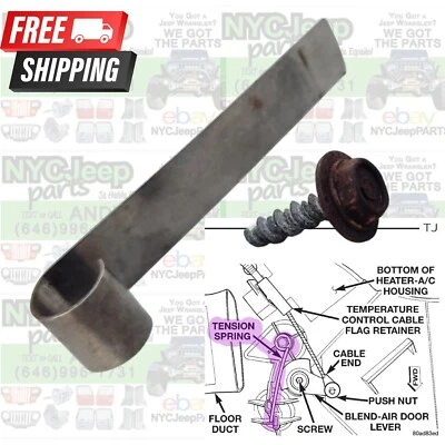 Con aire acondicionado 97-98 Jeep TJ Wrangler HVAC calefacción caja mezcla puerta palanca resorte de tensión Foto 1 de 4