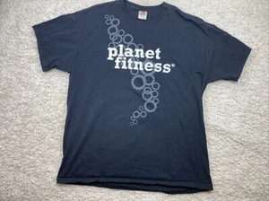 vtg y2k Planet Fitness T-Shirt Black & Gears Logo men's xl - Picture 1 of 6