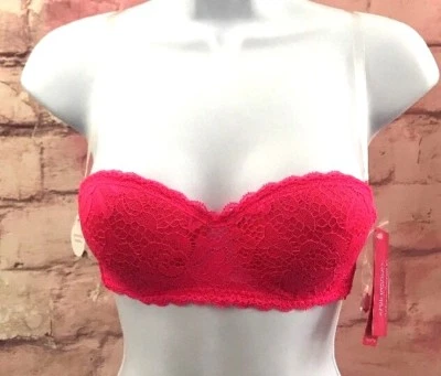 Sujetador de encaje convertible multifunción Xhilaration para damas rosa intenso con aros variedad Foto 1 de 4