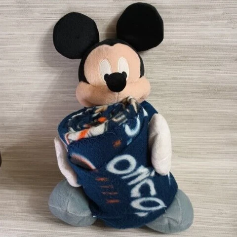 NFL Denver Broncos Disney Mickey Mouse Plush Hugger Blanket 40" x 50" Fleece Cover