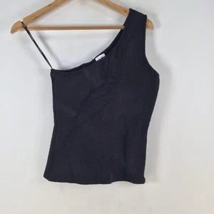 Sheike womens cami tank top size 8 black terry one shoulder sleeveless 109865 - Picture 1 of 9