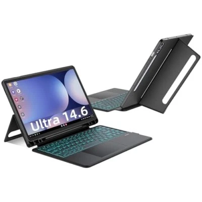 JUQITECH Backlit Wireless Keyboard Case with Trackpad for Samsung Galaxy Tab S10 - Image 1 of 2