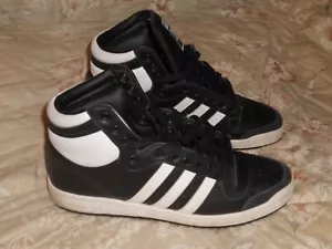 Adidas Top Ten Black White Hi Top Basketball Sneakers Shoes Men's Size 11.5,Used - Picture 1 of 5