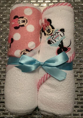 Disney Baby Girl 2 Pack Minnie Mouse Hooded Towels NWT - Image 1 of 4