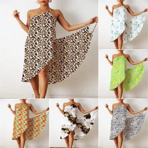 Women Summer Beach Bikini Cover Up Bathing Sarong Wrap Maxi Dress Swimwear Plus - Picture 1 of 19