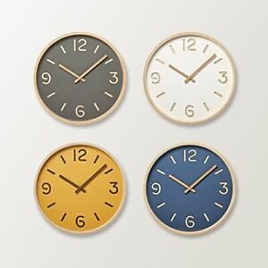 Lemnos Wall Clock Thomson Paper Gray White Yellow Blue NY18-15 New From Japan