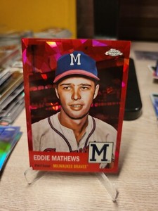 2022 Topps Chrome Platinum Anniversary Eddie Mathews Atomic Red /100