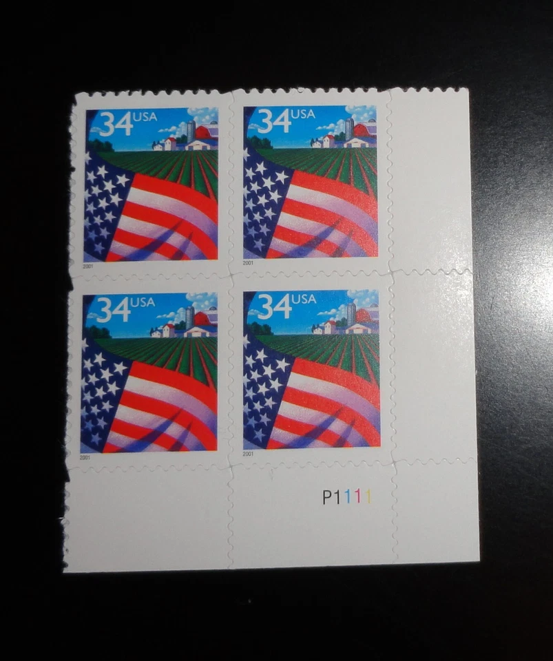 US Scott #3470 MNH Plate Block of 4 Bright and Clean Issued in 2001 - Image 1 of 1