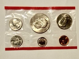 1974-D MINT SET - (6 COINS) - MINT CELLO- EISENHOWER DOLLAR - FREE SHIPPING - Picture 1 of 2