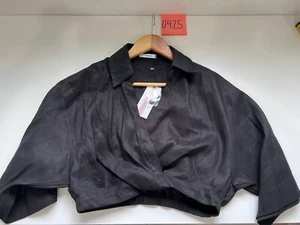 Sheike Women's V-Neck Crop Top Long Sleeve Black Size 10 - Picture 1 of 8