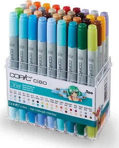 COPIC Ciao Manga "Einsteiger-Set", 36Er Set Im Acryl-Display, Twin Marker Mit Ei - Bild 1 von 3