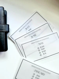 $1000 Savings Challenge Cash Envelope Matte Bundle Insert Water Resistant Budget - Picture 1 of 6
