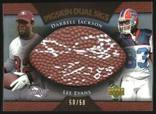 2007 Sweet Spot Pigskin Signatures Dual #JE Darrell Jackson Lee Evans Auto /50