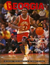 1993 Georgia Bulldogs Basketball Program: Bernard Davis on Cover
