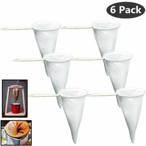 6 Spanish Colador de Cafe Coffee Strainer Filter Cloth Mesh with Plastic Handle - Picture 1 of 5